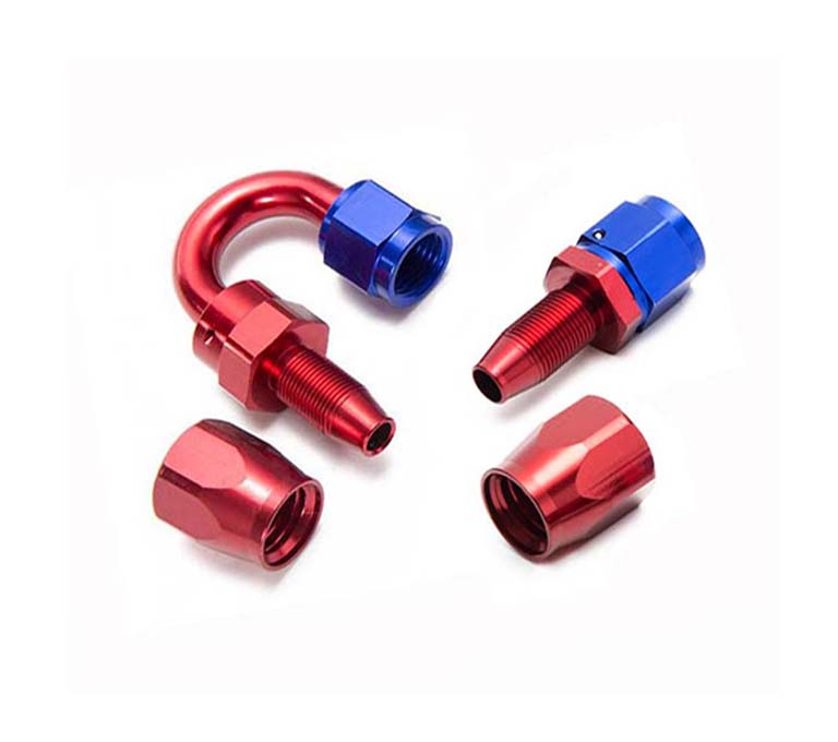 Rubber oil hose fittings for stainless steel or nylon fibber braided rubber oil cooler hose to make assembly. AN8 fitting manufacturer. AN fitting supplier.