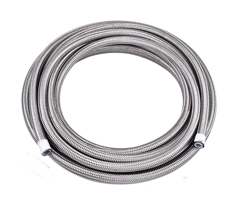 Stainless steel wire braided PTFE oil cooler hose for vehicles and motorcycles oil coolant system. teflon oil hose.