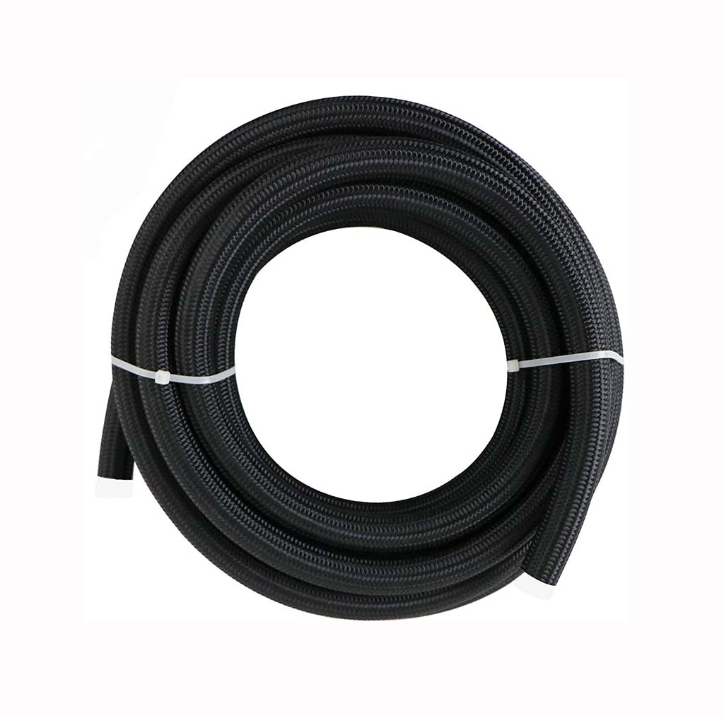 Black nylon fibber braided rubber oil cooler hose for vehicles and motorcycles oil coolant system. rubber oil hose.