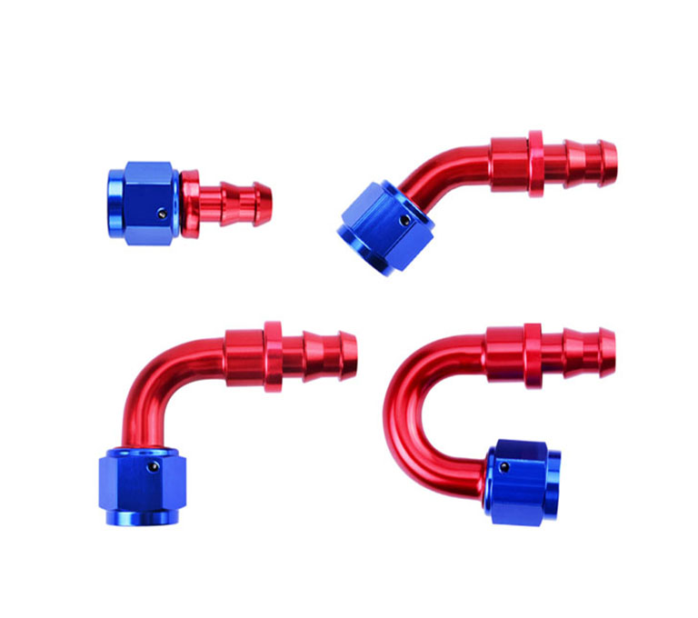 Pushlock  AN fitting suitable for pushlock rubber oil cooler hose and stainless steel wire braided rubber oil cooler hose in vehicles and motorcycles oil coolant system.